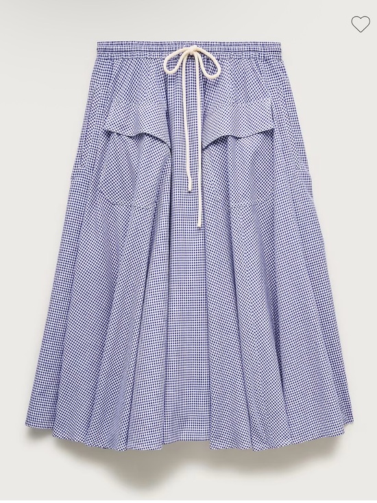 J. Crew Dresses & Skirts - J. Crew Blue Gingham A-Line Midi Skirt with Drawstring
